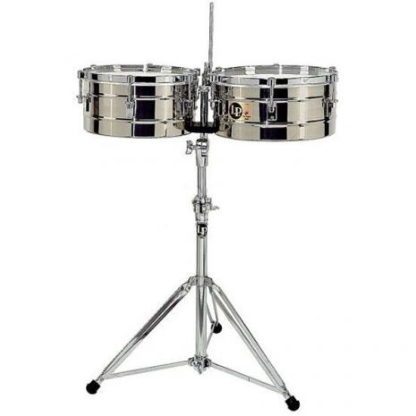 Timbales LP 14/15Cromado con Atril Soporte para cencerro LP257S
