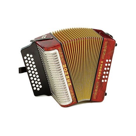 Acordeón Rojo Hohner Corona II Diatonico Sol-do-fa A5623S